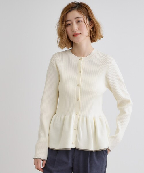 grove（グローブ） ニット セーター 前後2WAYペプラムカーディガン