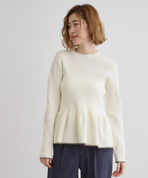 grove ニット セーター 前後2WAYペプラムカーディガン レディース