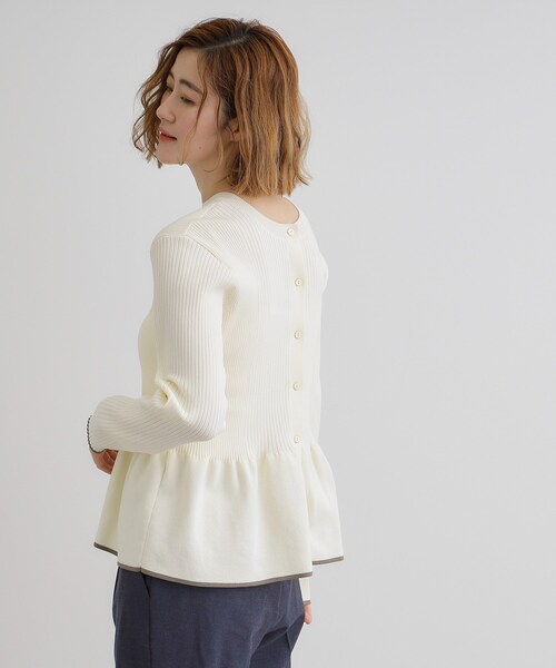 grove（グローブ） ニット セーター 前後2WAYペプラムカーディガン