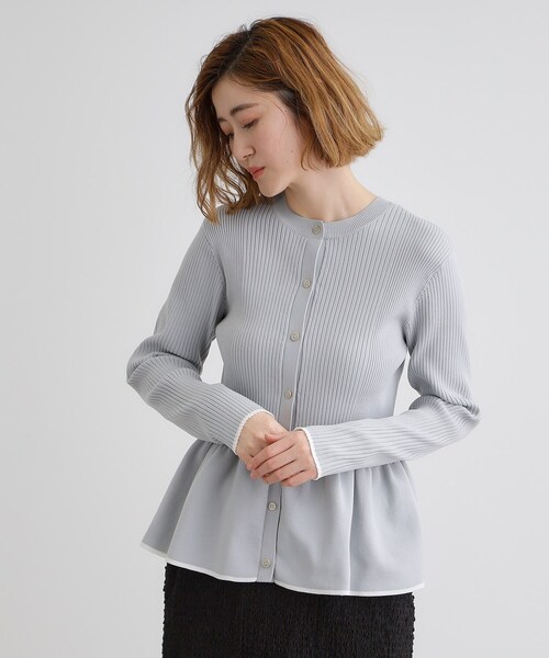 grove（グローブ） ニット セーター 前後2WAYペプラムカーディガン