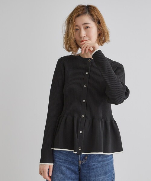 grove（グローブ） ニット セーター 前後2WAYペプラムカーディガン