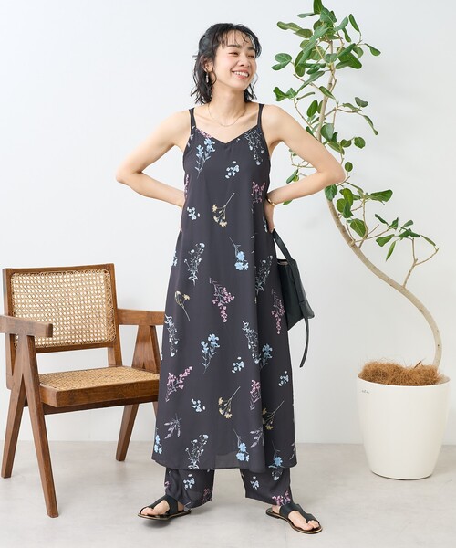 FREAK'S STORE パンツ 大判花柄 イージーパンツ レディース