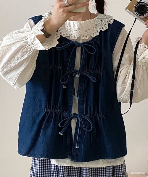 ベスト ジレ ドロストヘムコーデュロイベスト レディース Rashik ベスト ジレ ドロストギャザージレ レディース