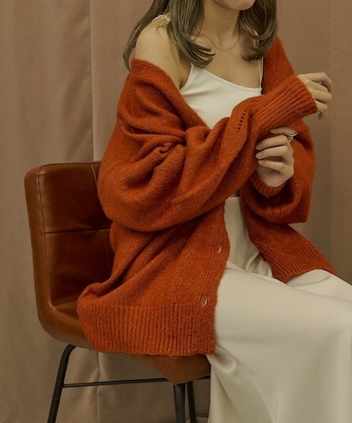 「VANNIE U」 ニットカーディガン FREE ライトブルー レディース_画像3