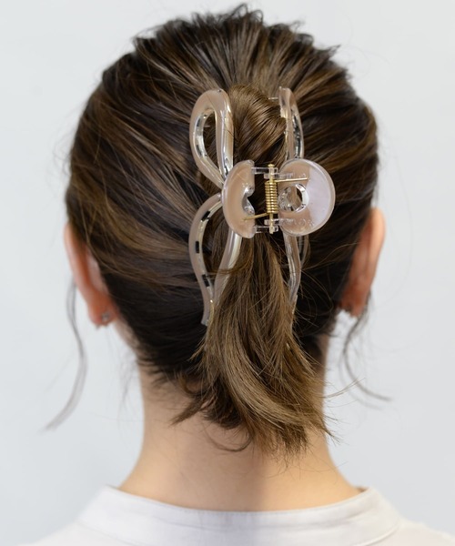 クリアゴールド リボン型ヘアクリップ リボン型ヘアクリップ(F ゴールド): キッズ - ナルミヤ
