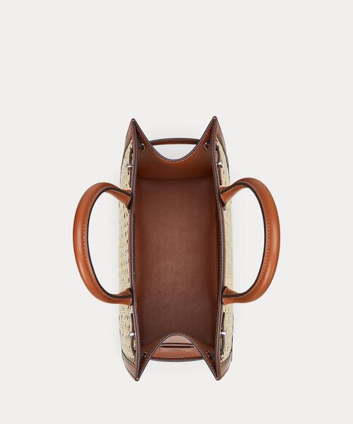 【Ralph Lauren】ラタン＆レザー ミディアム デヴィン トート セール】 ラタン & レザー ミディアム Devyn トート バッグ