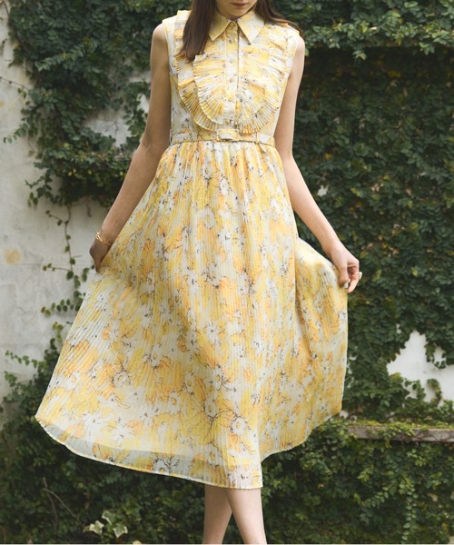 ERADIE ワンピース French Sleeve Airy Pleated Printed one