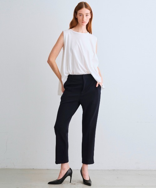 タンクトップ ノースリーブ ミルキージャージー ドレープタンク レディース three dots タンクトップ ノースリーブ ミルキージャージー