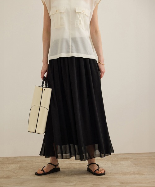 ROPE'（ロペ） スカート 「洗える」ブライトネスヤーン サイドプリーツ
