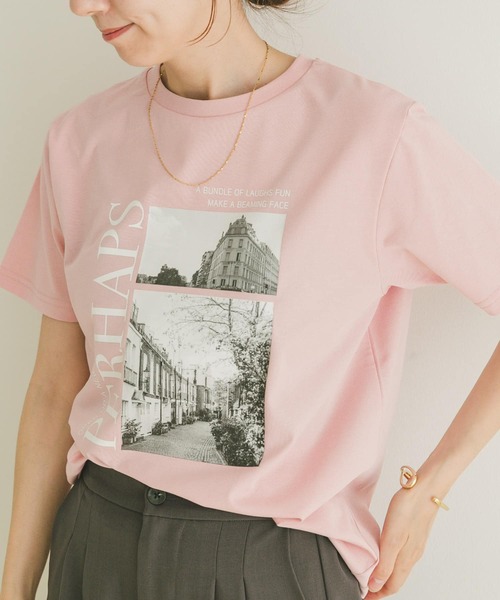 tシャツ 「WEB限定」フォトプリントトップス レディース 累計1万枚販売突破！】WEB限定フォトプリントロゴTシャツ（T