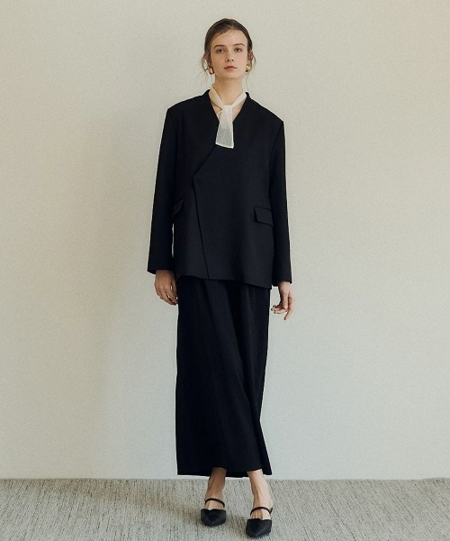 LE'RURE ジャケット ノーカラージャケット Melange collarless jacket