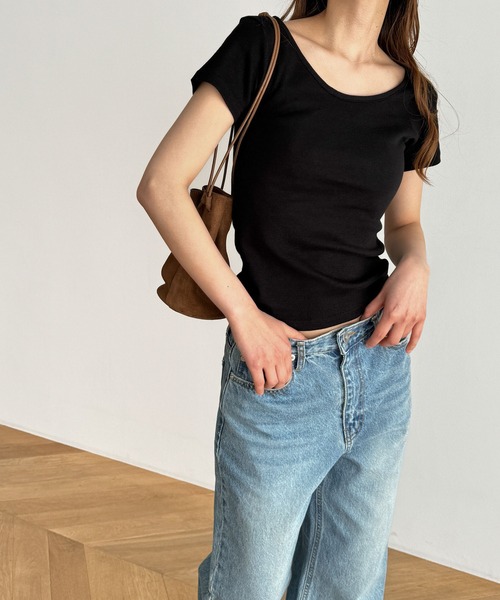 「CANAL JEAN」 「El mar」半袖カットソー ONE SIZE ベージュ レディース CANAL JEAN tシャツ El mar コットンラウンドネックTシャツ