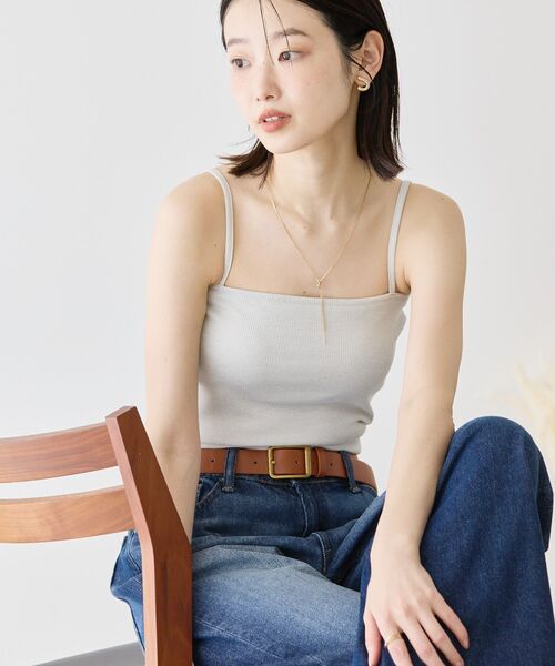 AMERICAN HOLIC キャミソール カップ付きラメリブキャミソール