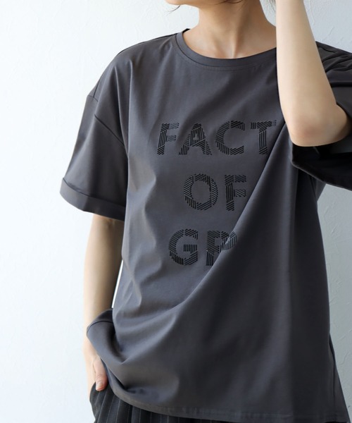 tシャツ ヘリンボーンロゴTシャツ レディース