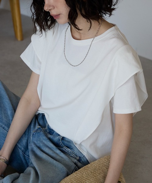 each alchemist tシャツ ラッフルフリルスリーブコンパクトT