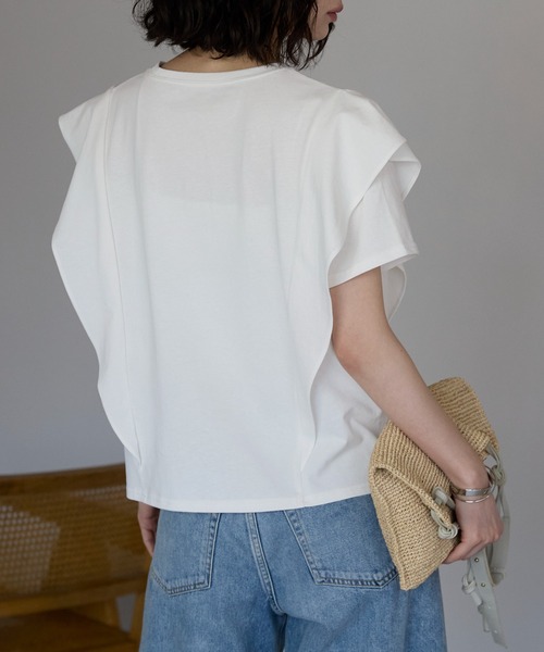 each alchemist tシャツ ラッフルフリルスリーブコンパクトTシャツ