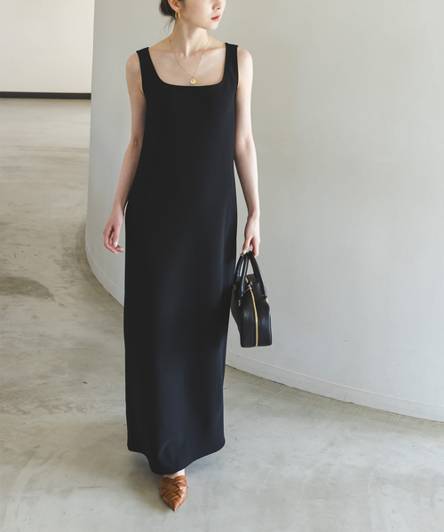 NOBLE ワンピース 「追加」「洗える」ニットライクジョーゼット2way