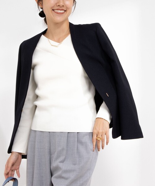 ノーリーズソフィ ベージュ ジャケット 36 ノーリーズソフィー NOLLEY'S sophi ウォッシャブルシアーシルク