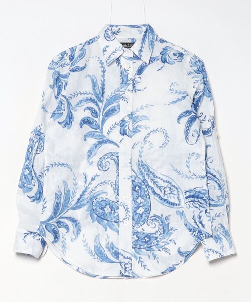 ブラウス シャツ リラックス フィット ペイズリー リネン シャツ レディース LAUREN RALPH ブラウス シャツ リラックス フィット ペイズリー