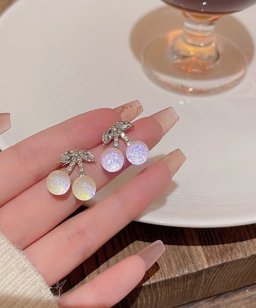 shoppinggo ピアス ピアス さくらんぼ 可愛いピアス レディース