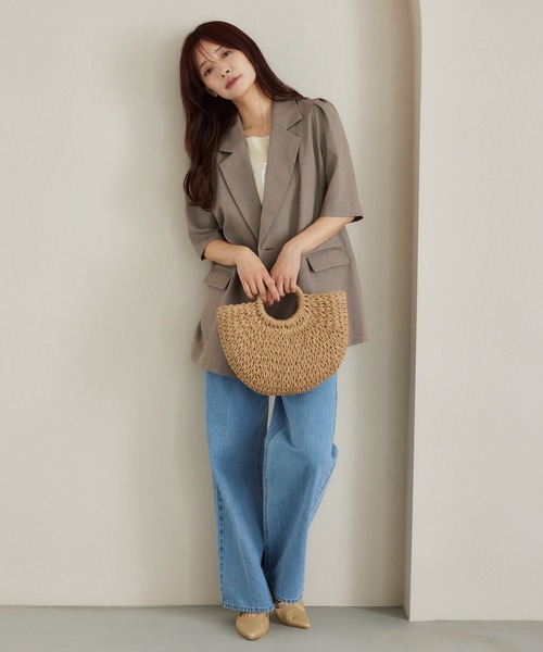 ニット セーター 異素材ビスチェニットプルオーバー  499611 レディース mysty woman ニット セーター 異素材ビスチェニットプルオーバー