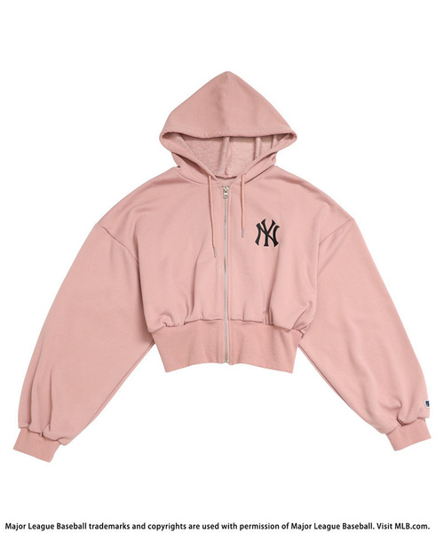 BACK TO THE FIELD パーカー 「MLB」刺しゅうロゴショートZIPパーカー