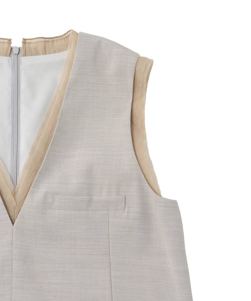 DRESSLAVEグレー ジップアップ ニットベスト 38 DRESSLAVE（ドレスレイブ） ベスト ジレ suiting vest(スーツベスト