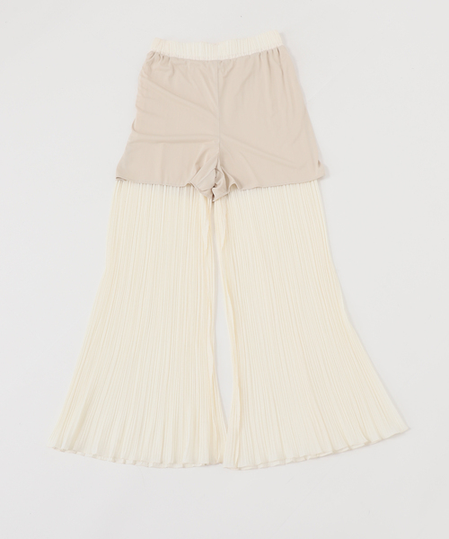 NOBLE（ノーブル） パンツ ファジーシフォンランダムプリーツパンツ