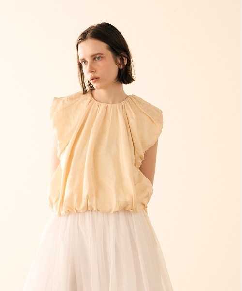 ブラウス シャツ viscose satin balloon blouse レディース