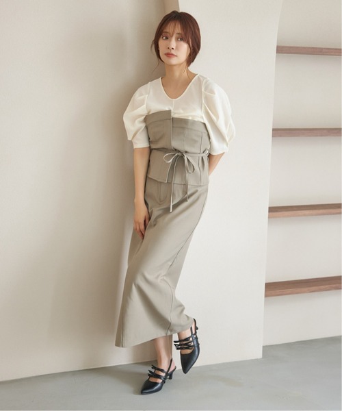 mysty woman（ミスティウーマン） tシャツ フロントギャザーカットSS