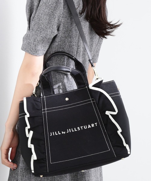 新品 JILL by JILLSTUART 2wayトートバッグ ブラック　黒 ジル スチュアート JILL STUART アート トートバッグ フリル