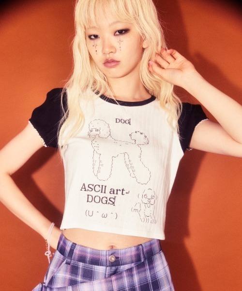 tシャツ ASCII ART DOG Tシャツ レディース