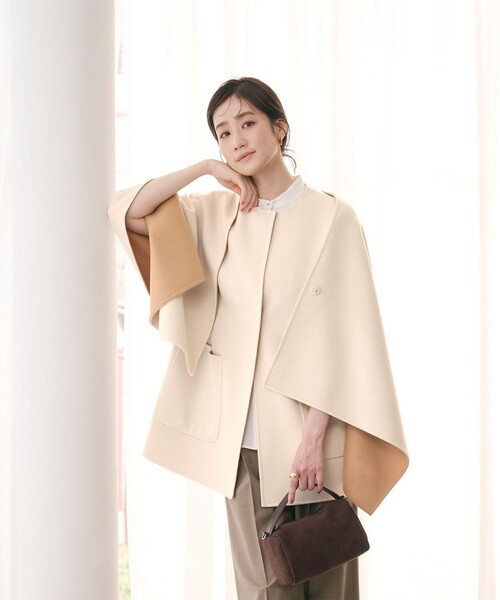 UNITED ARROWS コート アウター バイカラー リバー ストール