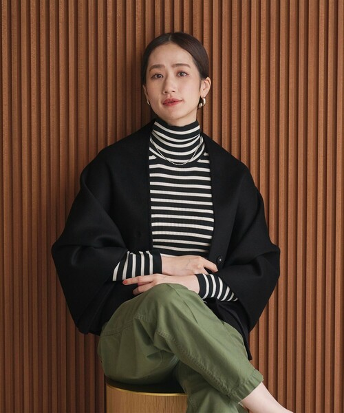UNITED ARROWS コート アウター バイカラー リバー ストール