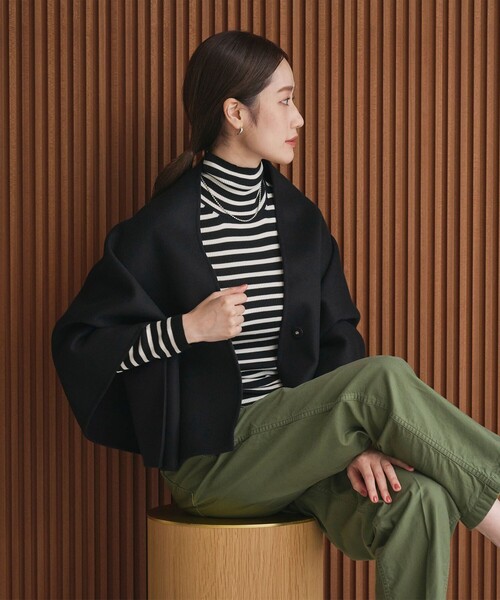 UNITED ARROWS コート アウター バイカラー リバー ストール
