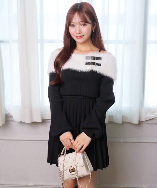 LIP SERVICE（リップサービス） ワンピース フェザーオフショル