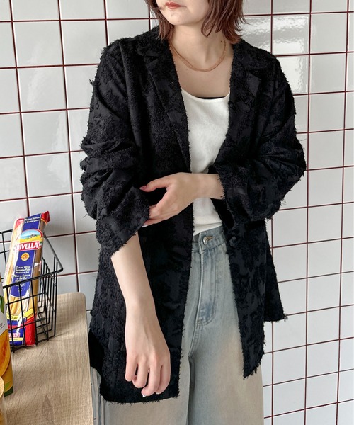 フジミ様 極美品✨レオナール シルク混ジャケット黒13AR 総柄 ロゴジャガード PILIT ジャケット テーラードジャケット ジャガードジャケット