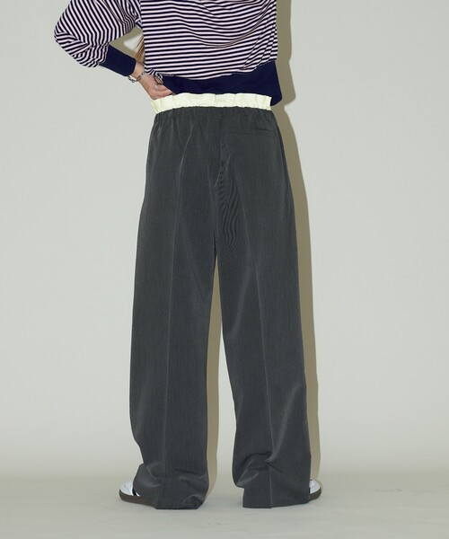 スラックス パンツ PUBLUX/パブリュクス ウエスト シャーリング 切り替えイージースラックス パンツ　限定展開 レディース | PUBLUX | 23