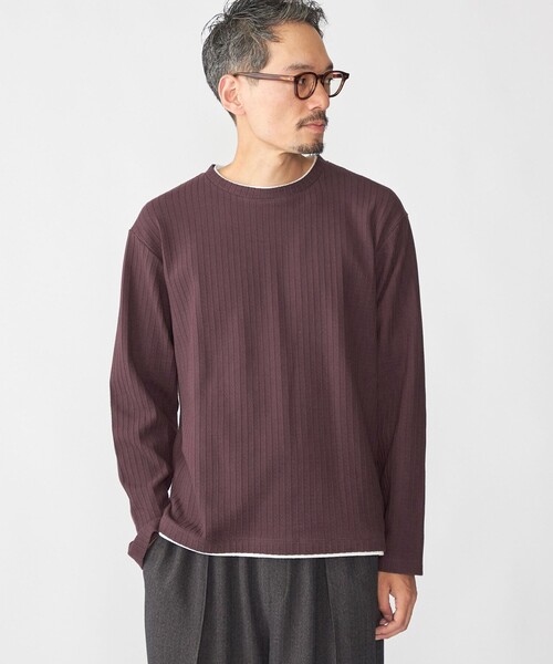 Naptime フェイクレイヤード ロングtシャツ SHIPS（シップス） tシャツ SHIPS: フェイク レイヤード クルーネック