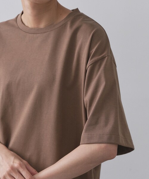 itoさん♡バイカラーコットンリネントップス　新品同様 NATURAL LAUNDRY】 先染めリネンドルマンT｜肌離れの良いリネンTシャツ＊