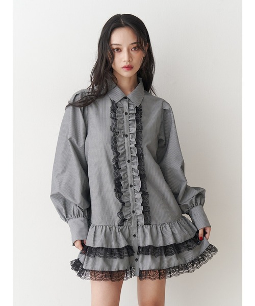 最終値下げ　新品　JUSGLITTY レースチュニックブラウス 最終値下げ 新品 JUSGLITTY レースチュニックブラウス 最終