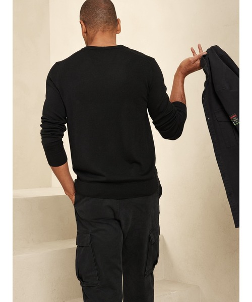 「BANANA REPUBLIC FACTORY STORE」 Vネックニット X-LARGE ブラック メンズ