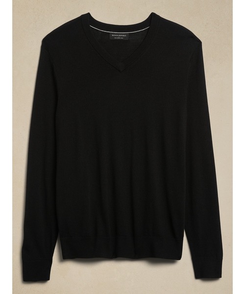「BANANA REPUBLIC FACTORY STORE」 Vネックニット X-LARGE ブラック メンズ