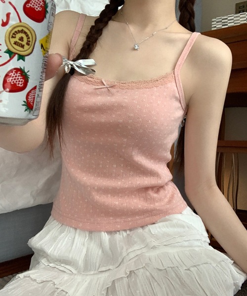 Lace Ladies（レースレディース） カップ付き キャミソール 小花柄