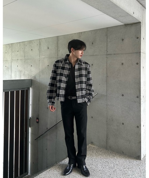 Black & White チェック柄ジャケット 楽天市場】千鳥格子 チェック柄 ジャケット メンズ ショート丈 モード