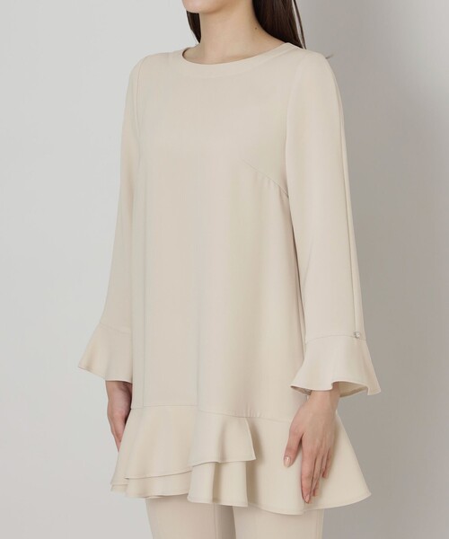 【タグ付き未使用】TO BE CHIC 長袖チュニック ワンピース 42 TO BE CHIC（トゥー ビー シック） 長袖チュニック 42 ベージュ