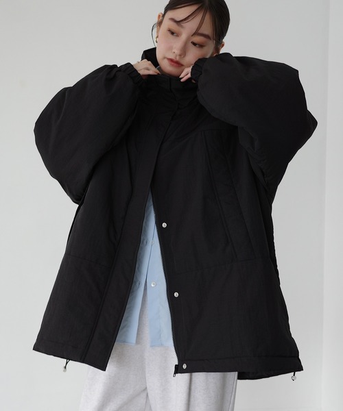 Freesia ダウンコート ダウンジャケット スタンドカラー2way中綿ダウン