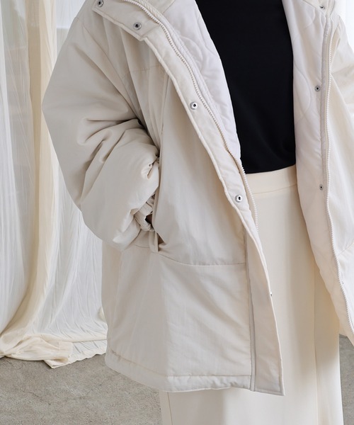 Freesia ダウンコート ダウンジャケット スタンドカラー2way中綿ダウン