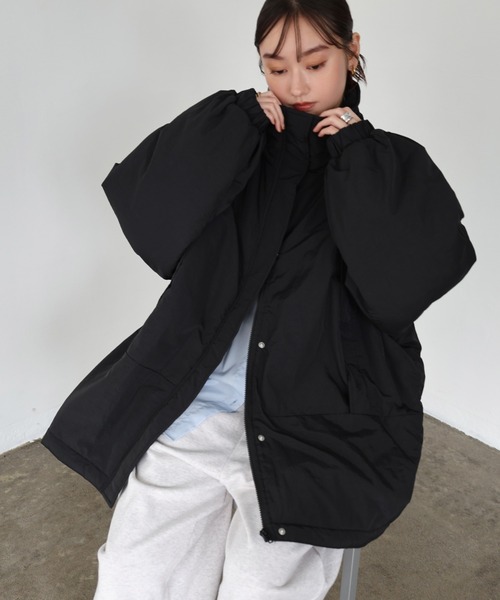 Freesia ダウンコート ダウンジャケット スタンドカラー2way中綿ダウン