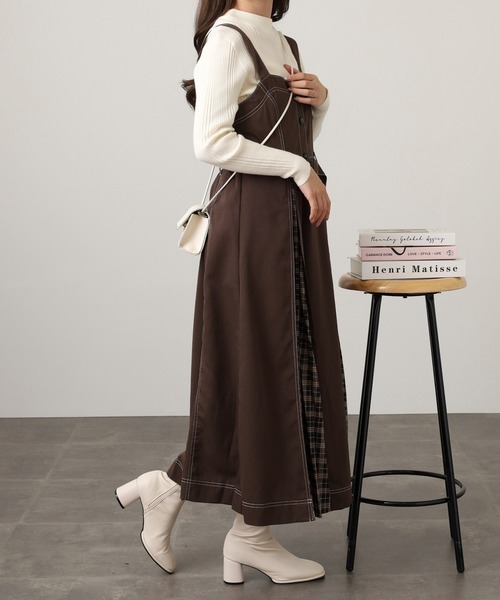 Nohea ジャンパースカート チェックプリーツ切替ジャンスカ : ZOZOTOWN